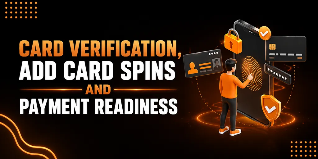Card Verification, Add Card Spins And Payment Readiness