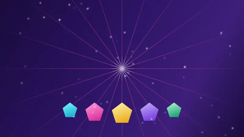 Cosmic jackpot banner with colourful gem symbols